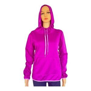 DANSKIN Now activewear pullover hoodie deep/light purple kangaroo pocket Women L